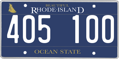 RI license plate 405100