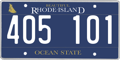 RI license plate 405101