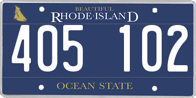RI license plate 405102