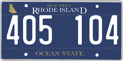 RI license plate 405104