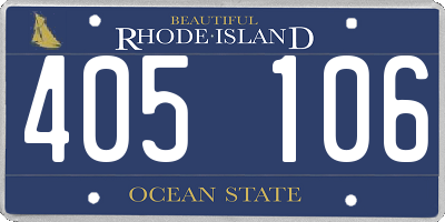 RI license plate 405106