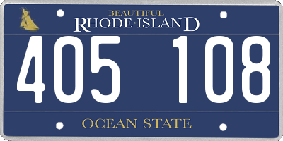 RI license plate 405108