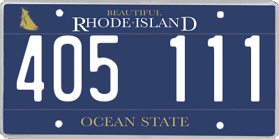 RI license plate 405111