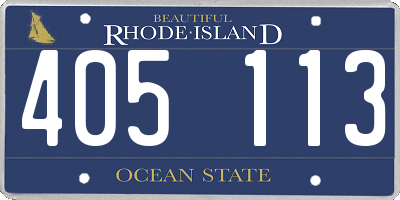RI license plate 405113