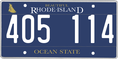 RI license plate 405114