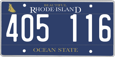 RI license plate 405116