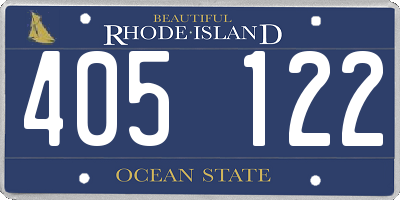 RI license plate 405122