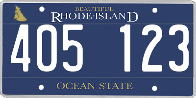 RI license plate 405123
