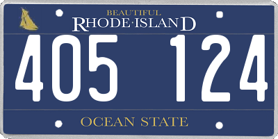 RI license plate 405124