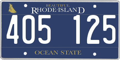 RI license plate 405125