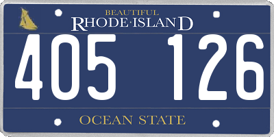RI license plate 405126