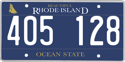 RI license plate 405128