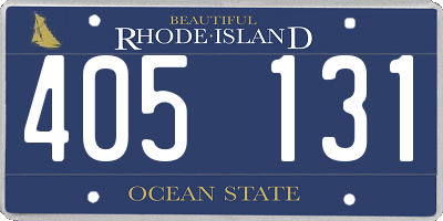 RI license plate 405131