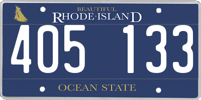 RI license plate 405133