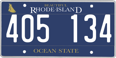 RI license plate 405134