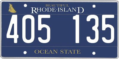 RI license plate 405135