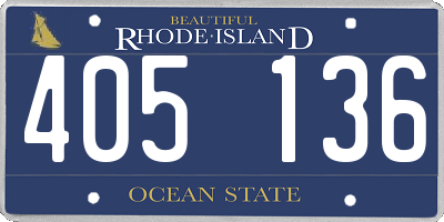 RI license plate 405136