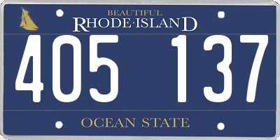 RI license plate 405137