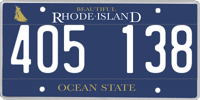 RI license plate 405138