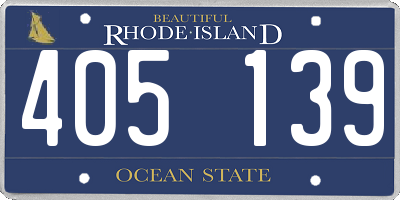 RI license plate 405139