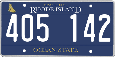RI license plate 405142