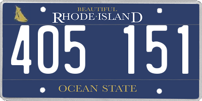 RI license plate 405151