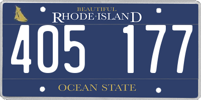 RI license plate 405177