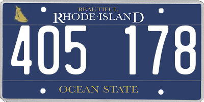 RI license plate 405178