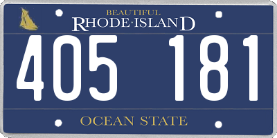 RI license plate 405181
