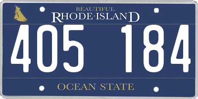 RI license plate 405184