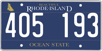 RI license plate 405193