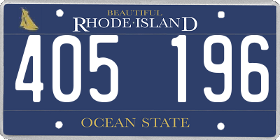 RI license plate 405196