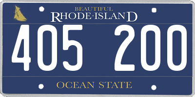 RI license plate 405200