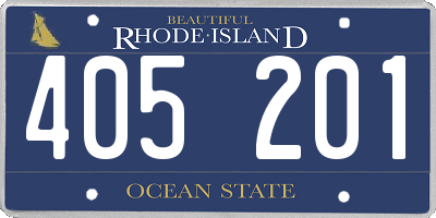 RI license plate 405201
