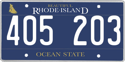 RI license plate 405203