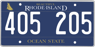 RI license plate 405205