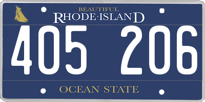 RI license plate 405206