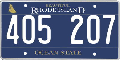 RI license plate 405207