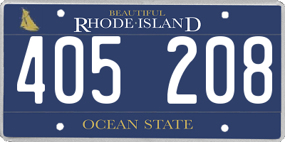 RI license plate 405208