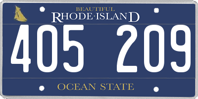 RI license plate 405209