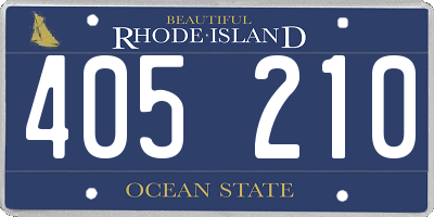 RI license plate 405210