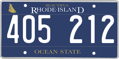 RI license plate 405212