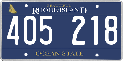 RI license plate 405218