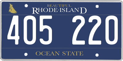 RI license plate 405220