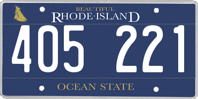 RI license plate 405221