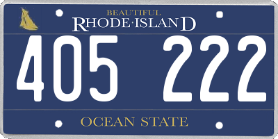 RI license plate 405222