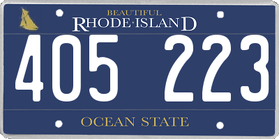 RI license plate 405223