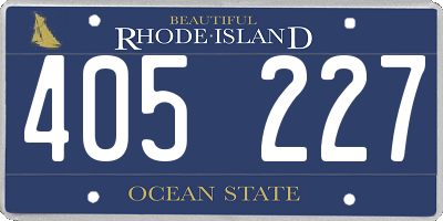 RI license plate 405227