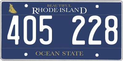RI license plate 405228
