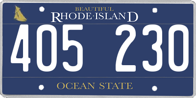 RI license plate 405230